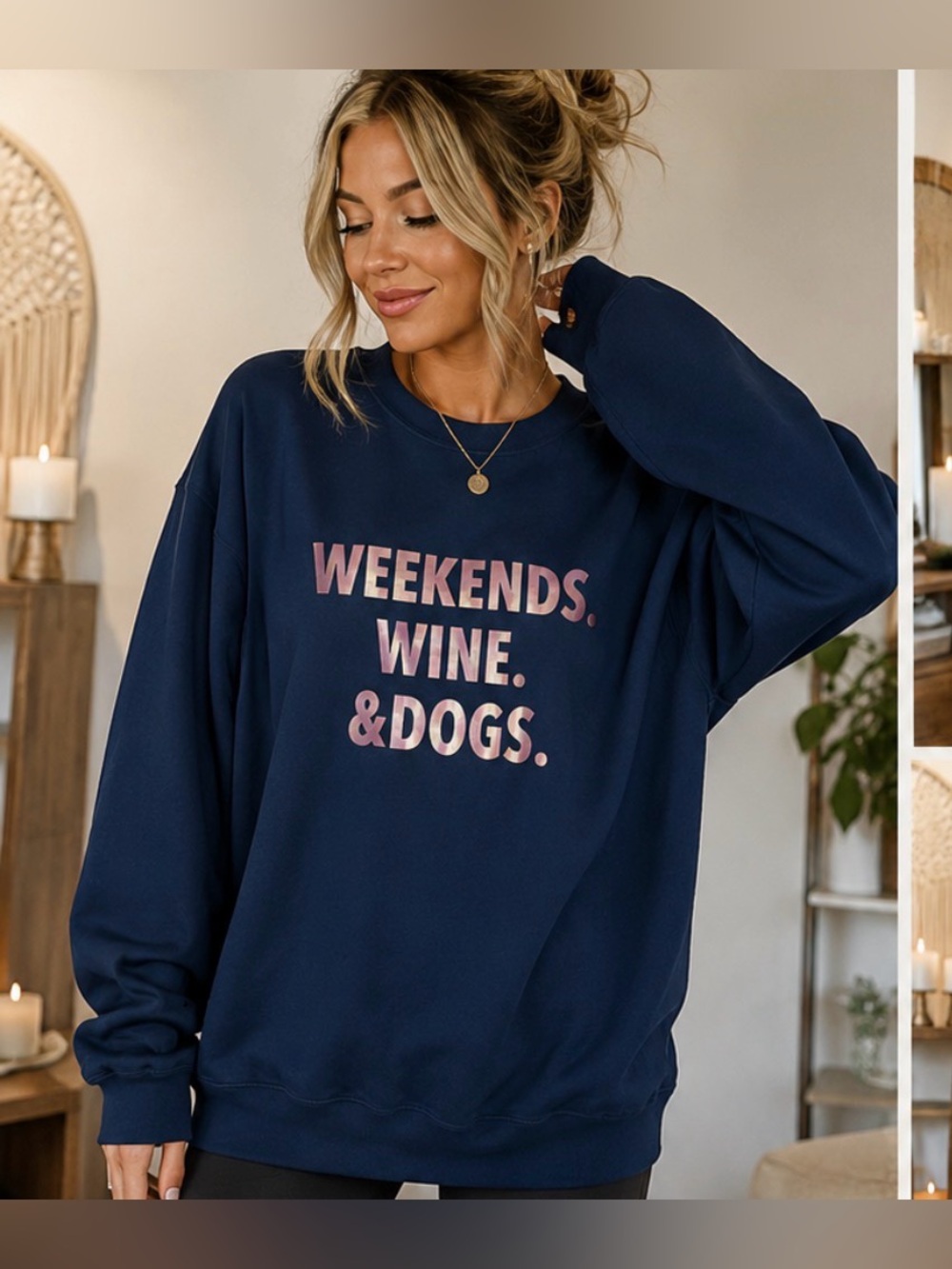weekends wine and dogs 50 cotton extra large blonde ambition PTPPTP 26” 30 inche
